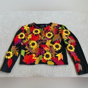 Michael Simon M Sunflower Embroidered Sweater Cardigan